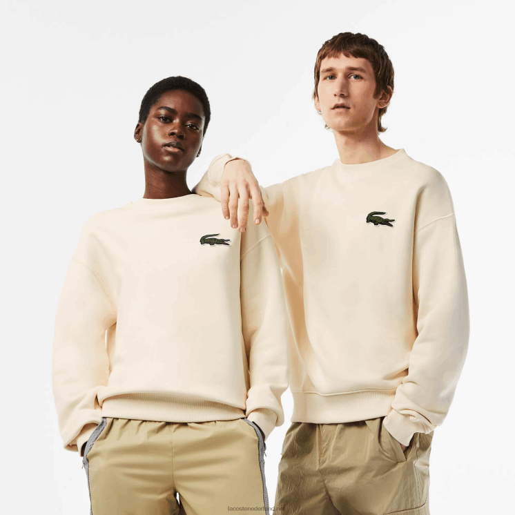 Lacoste losvallend sweatshirt met krokodillenbadge 0828H324 witte xfj Heren