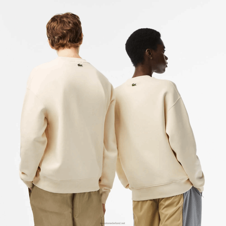 Lacoste losvallend sweatshirt met krokodillenbadge 0828H324 witte xfj Heren