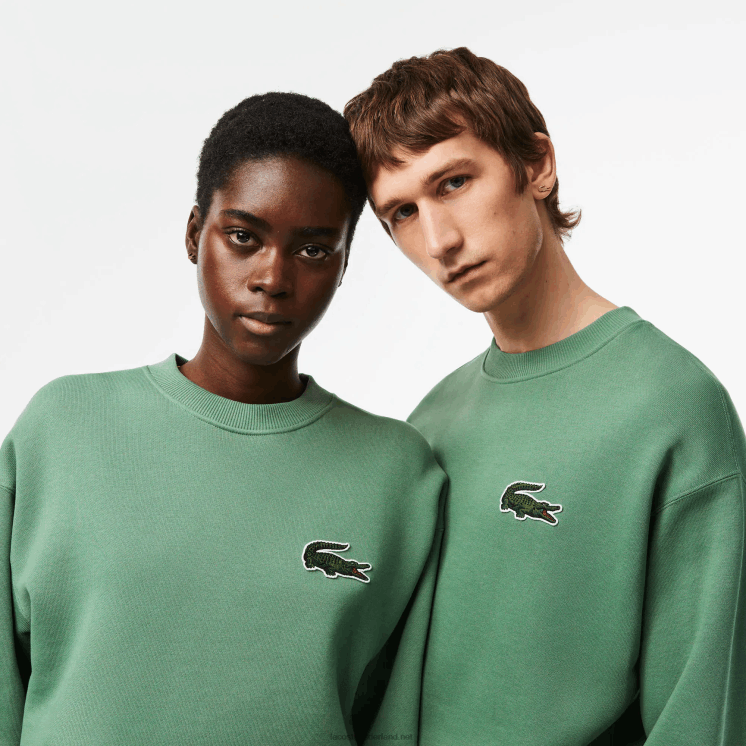 Lacoste losvallend sweatshirt met krokodillenbadge 0828H325 kaki groen kx5 Heren