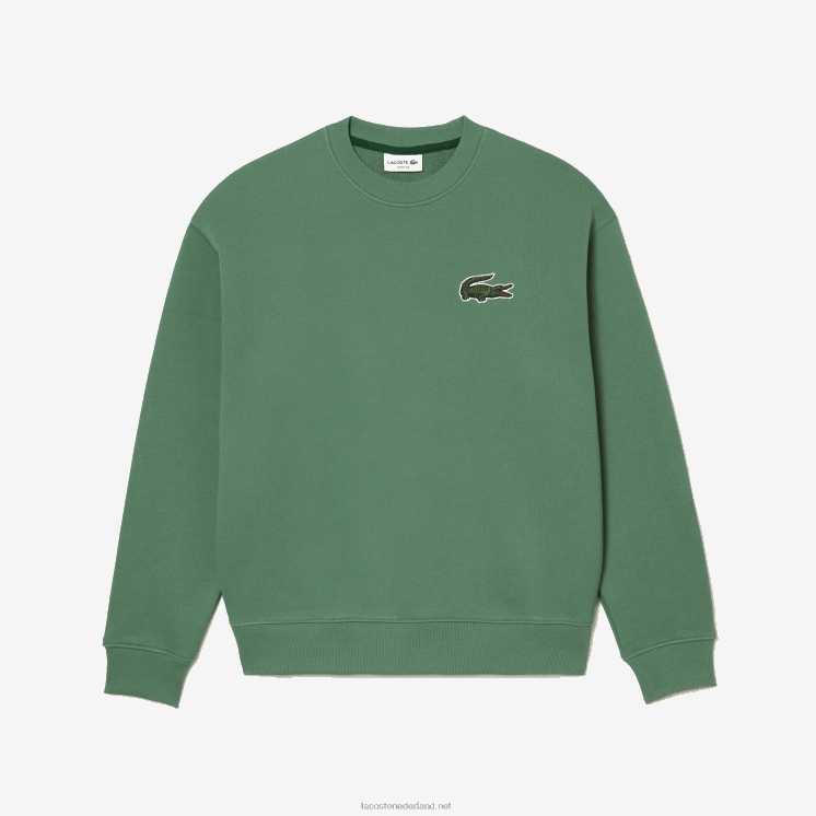 Lacoste losvallend sweatshirt met krokodillenbadge 0828H325 kaki groen kx5 Heren