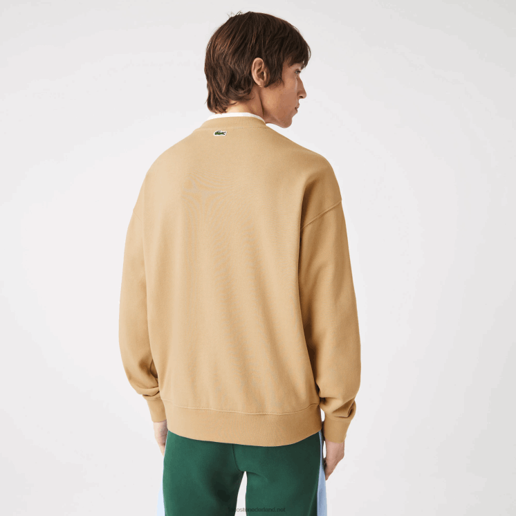 Lacoste losvallend sweatshirt met merkmonogramprint 0828H1009 beige 02s Heren
