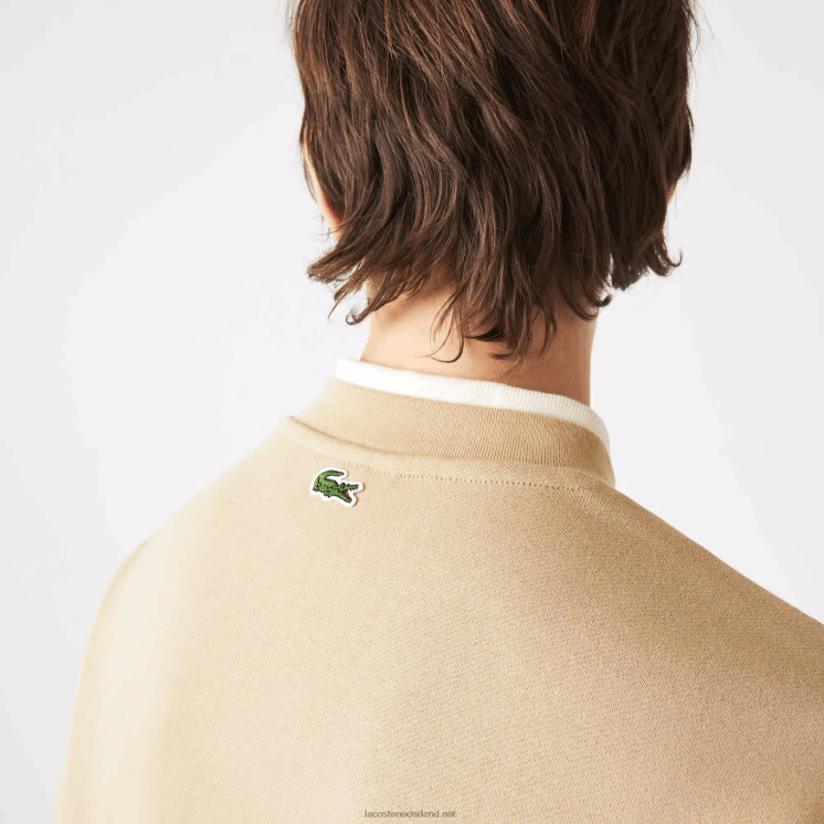 Lacoste losvallend sweatshirt met merkmonogramprint 0828H1009 beige 02s Heren