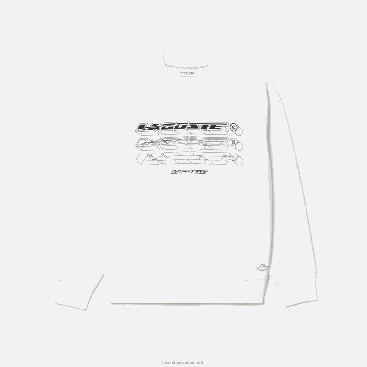 Lacoste losvallend sweatshirt met merknaam 0828H6 wit 001 Heren