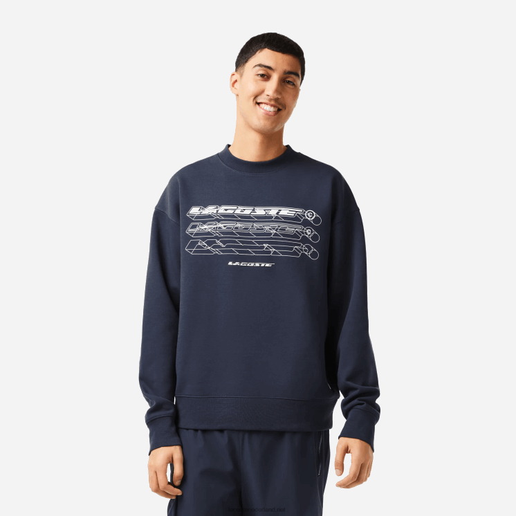 Lacoste losvallend sweatshirt met merknaam 0828H7 blauwe kxe Heren
