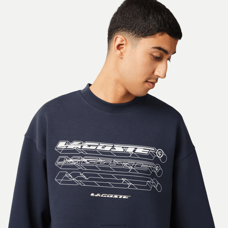 Lacoste losvallend sweatshirt met merknaam 0828H7 blauwe kxe Heren