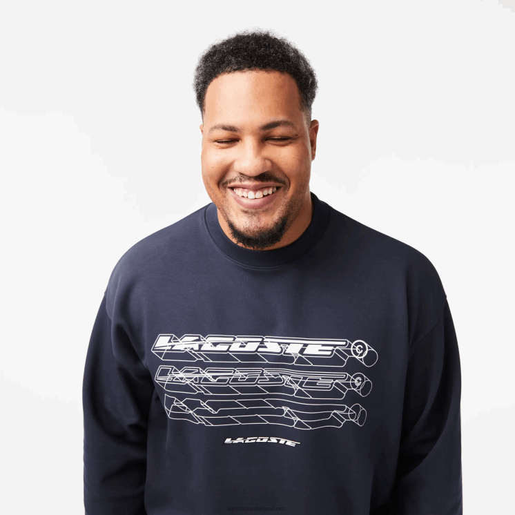 Lacoste losvallend sweatshirt met merknaam 0828H7 blauwe kxe Heren