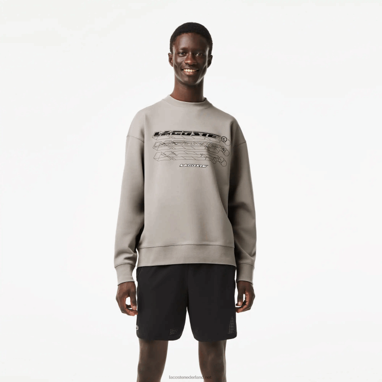 Lacoste losvallend sweatshirt met merknaam 0828H8 grijze kzw Heren