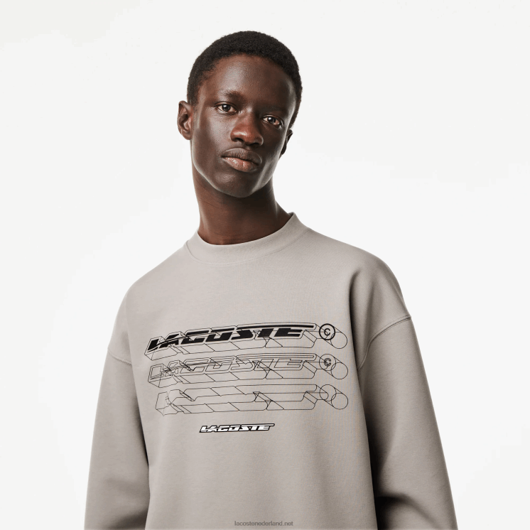 Lacoste losvallend sweatshirt met merknaam 0828H8 grijze kzw Heren