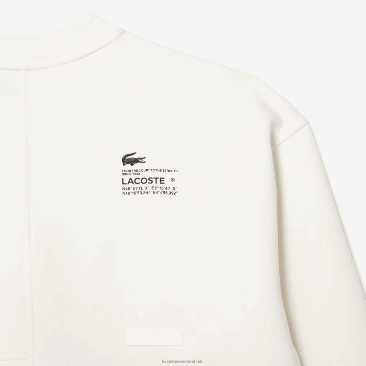Lacoste losvallend sweatshirt met patchwork-effect 0828H955 wit nieuw Heren