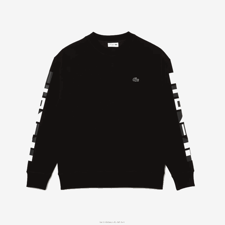 Lacoste losvallend sweatshirt met reflecterende print 0828H982 zwart 031 Heren