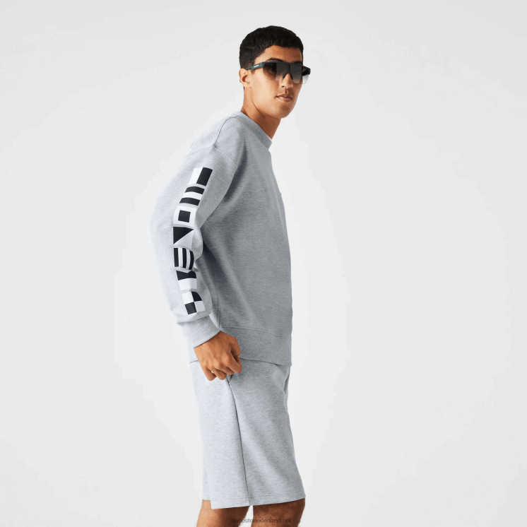 Lacoste losvallend sweatshirt met reflecterende print 0828H983 grijze chine ca Heren