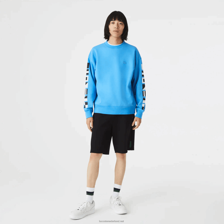 Lacoste losvallend sweatshirt met reflecterende print 0828H984 blauw 4xa Heren