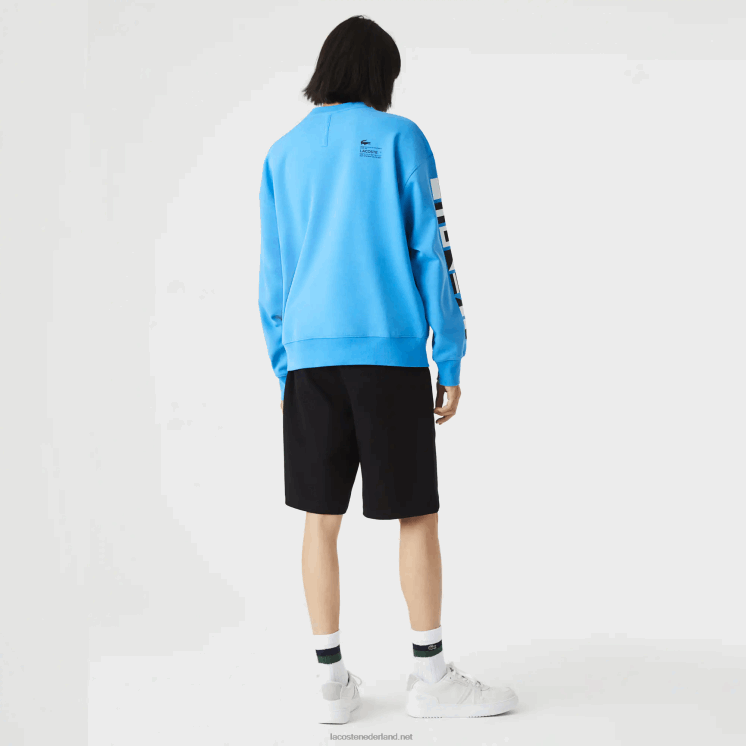 Lacoste losvallend sweatshirt met reflecterende print 0828H984 blauw 4xa Heren