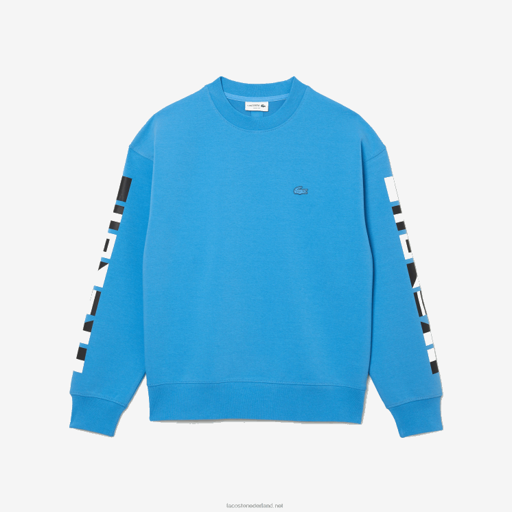 Lacoste losvallend sweatshirt met reflecterende print 0828H984 blauw 4xa Heren