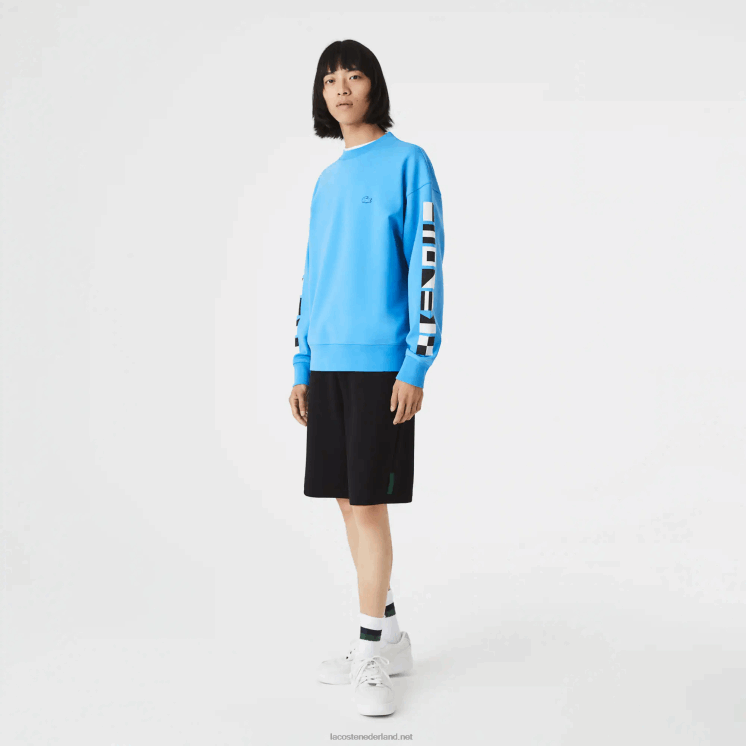 Lacoste losvallend sweatshirt met reflecterende print 0828H984 blauw 4xa Heren