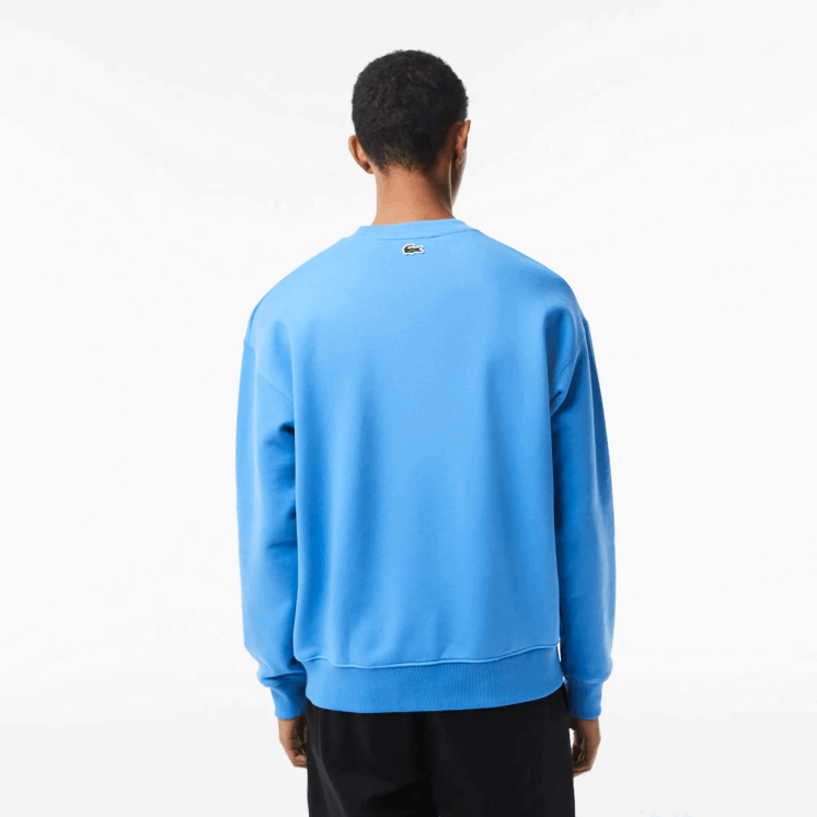 Lacoste losvallend sweatshirt met ronde hals en krokodillenprint 0828H363 blauw l99 Heren