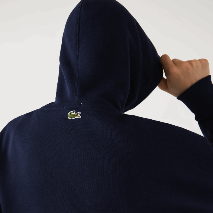 Lacoste losvallend sweatshirt van biologisch katoen met capuchon 0828H366 marineblauw 166 Heren
