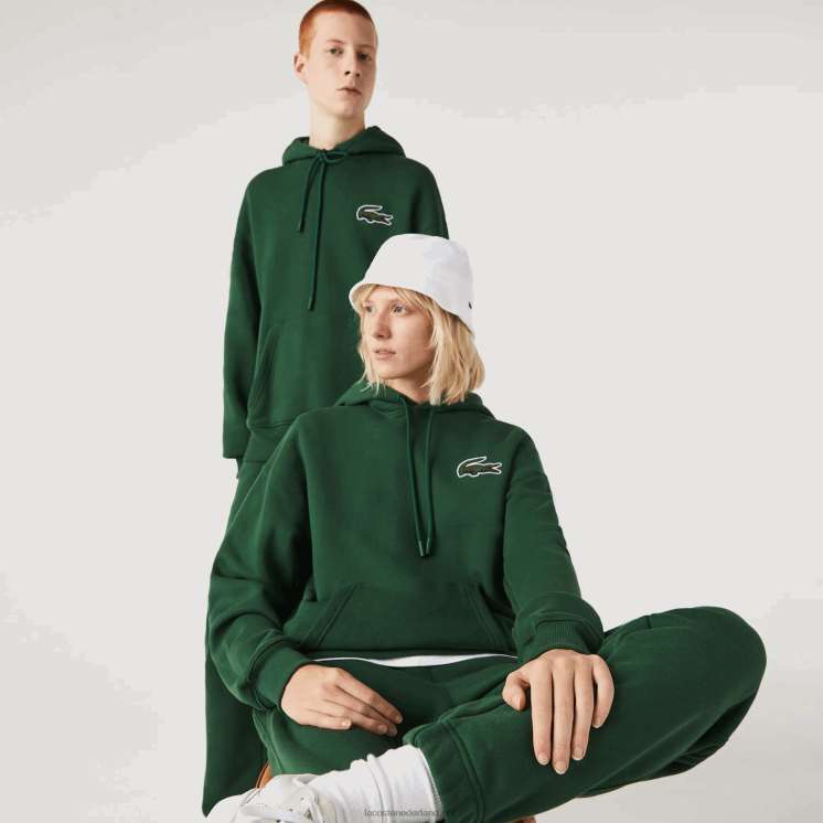 Lacoste losvallend sweatshirt van biologisch katoen met capuchon 0828H367 groen 132 Heren