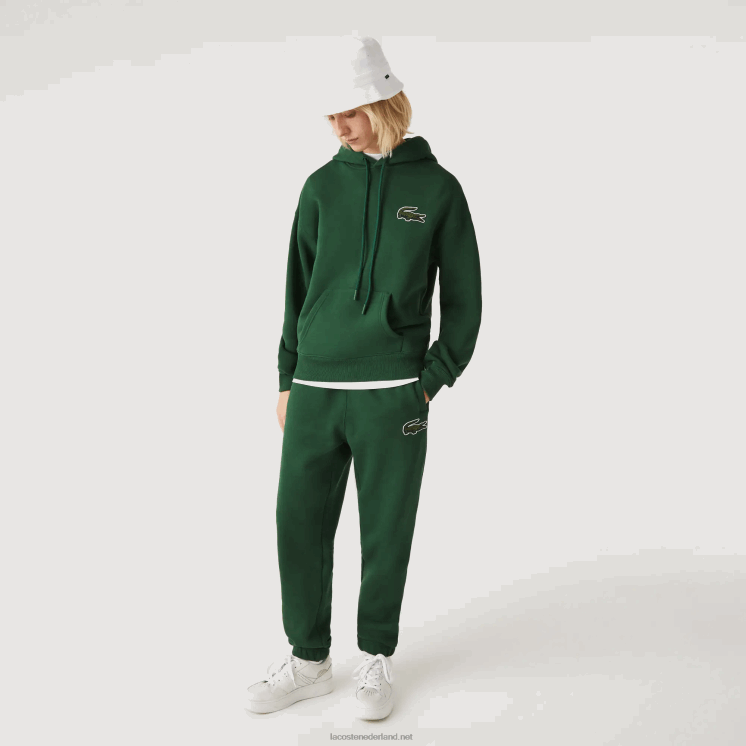 Lacoste losvallend sweatshirt van biologisch katoen met capuchon 0828H367 groen 132 Heren