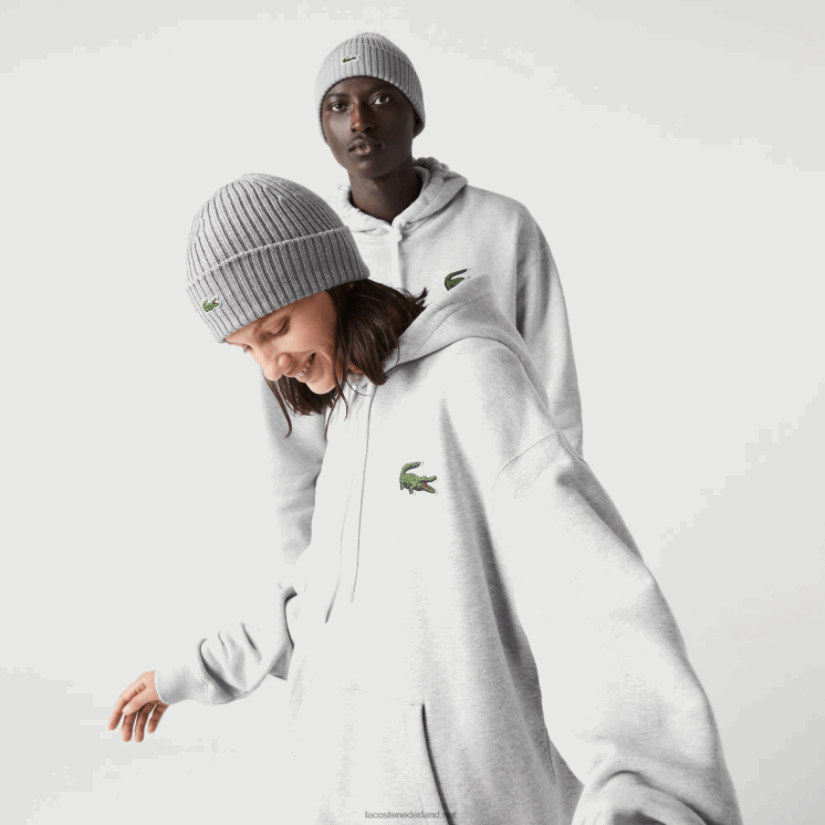 Lacoste losvallend sweatshirt van biologisch katoen met capuchon 0828H368 grijze chine ca Heren