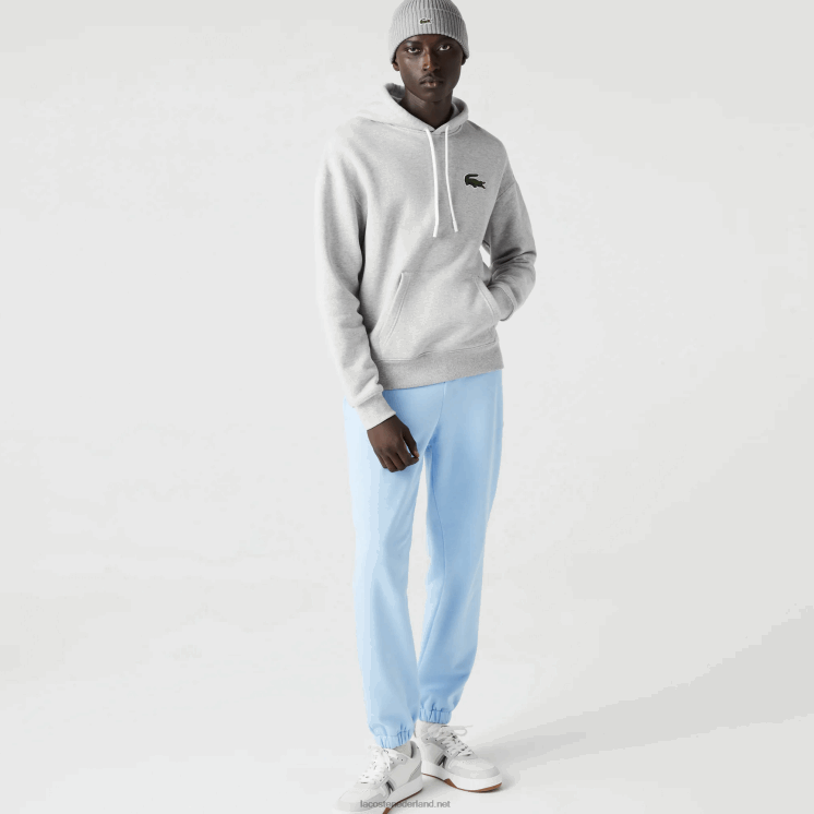 Lacoste losvallend sweatshirt van biologisch katoen met capuchon 0828H368 grijze chine ca Heren