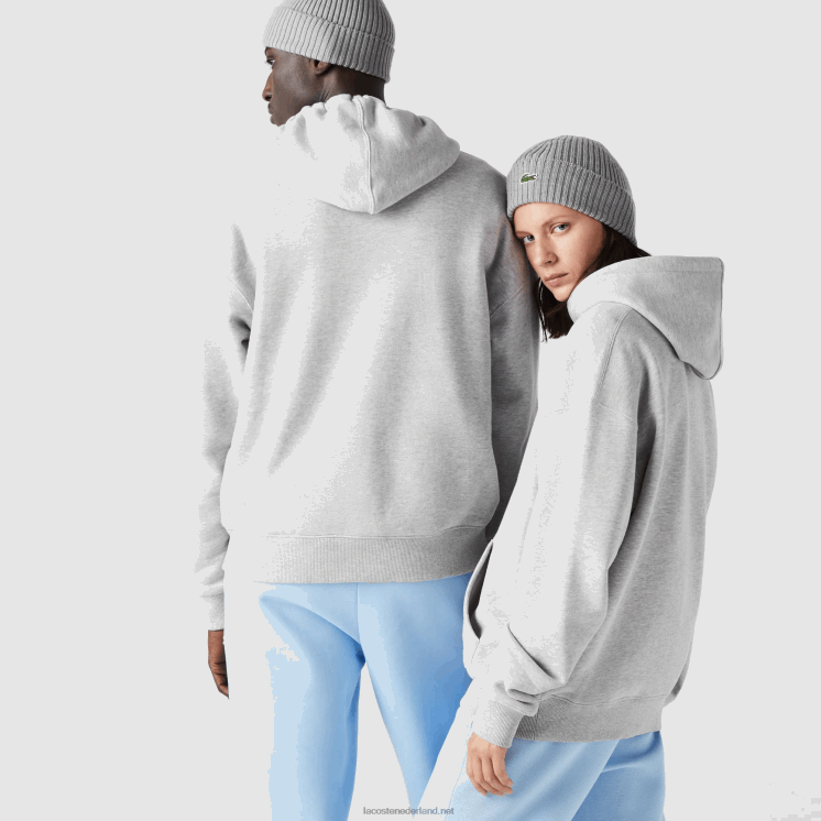 Lacoste losvallend sweatshirt van biologisch katoen met capuchon 0828H368 grijze chine ca Heren