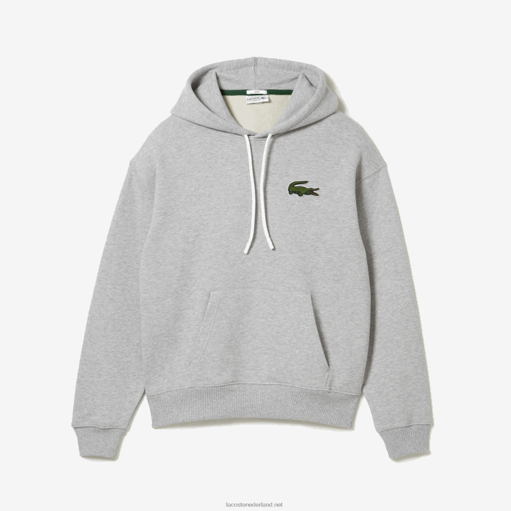 Lacoste losvallend sweatshirt van biologisch katoen met capuchon 0828H368 grijze chine ca Heren