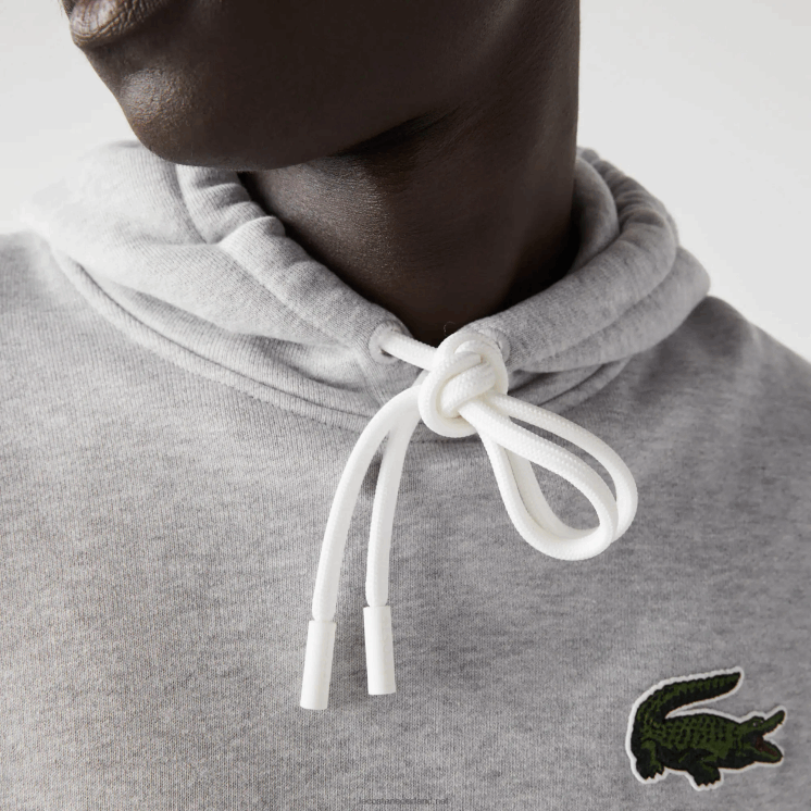 Lacoste losvallend sweatshirt van biologisch katoen met capuchon 0828H368 grijze chine ca Heren