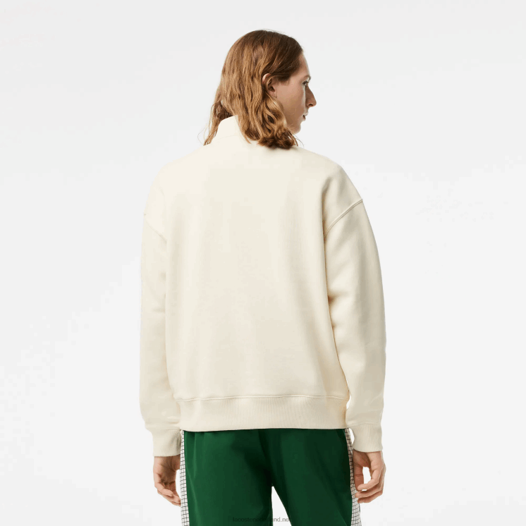Lacoste losvallend sweatshirt van biologisch katoen met rits aan de hals 0828H282 witte xfj Heren