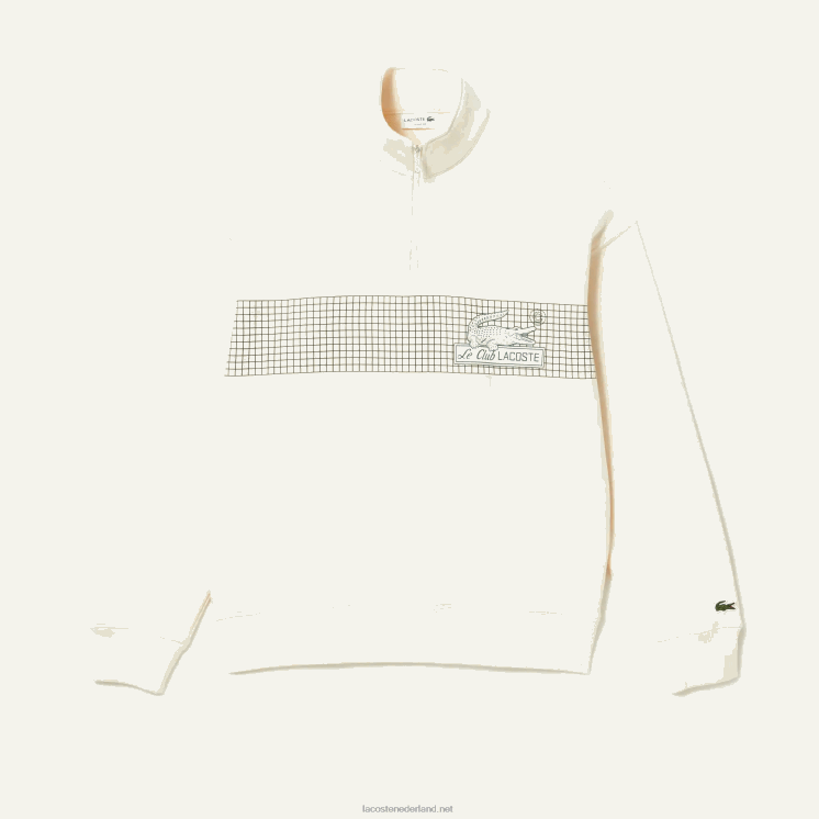 Lacoste losvallend sweatshirt van biologisch katoen met rits aan de hals 0828H282 witte xfj Heren