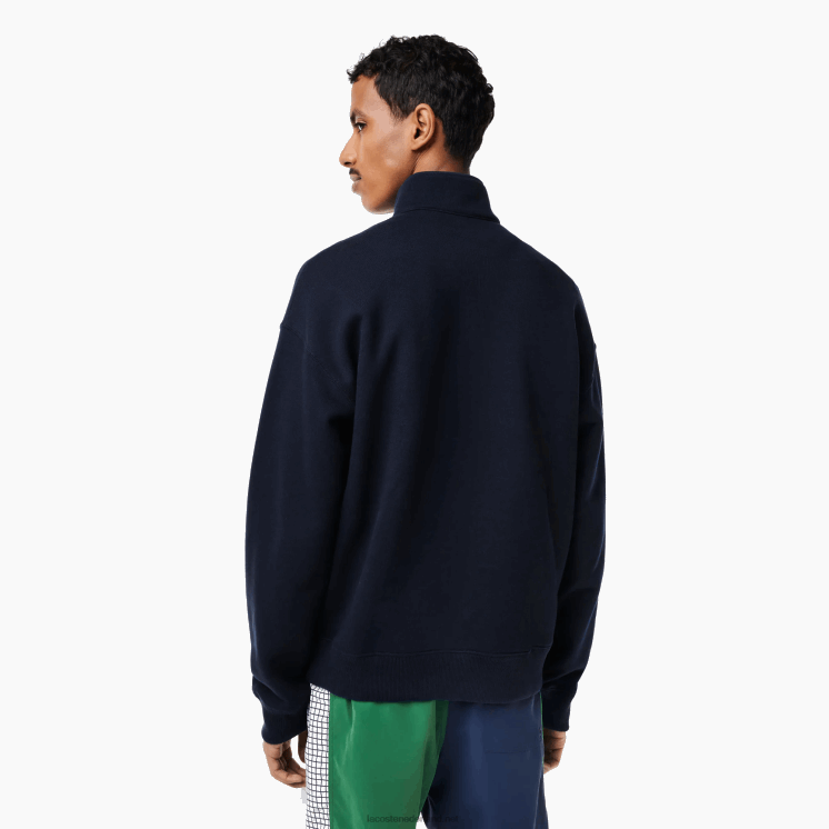 Lacoste losvallend sweatshirt van biologisch katoen met rits aan de hals 0828H283 marineblauw 166 Heren