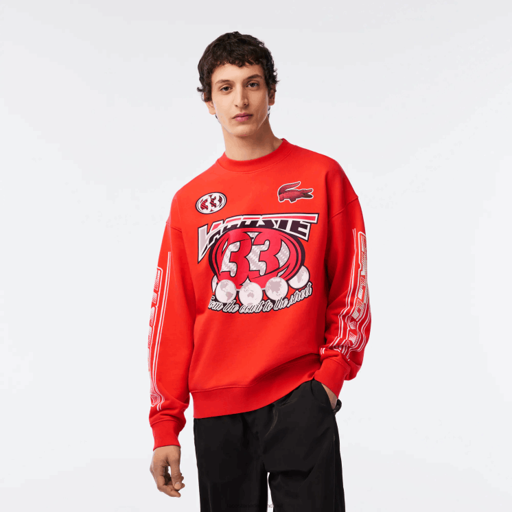 Lacoste losvallend sweatshirt van katoenfleece 0828H327 oranje 02k Heren