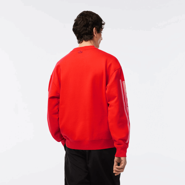 Lacoste losvallend sweatshirt van katoenfleece 0828H327 oranje 02k Heren