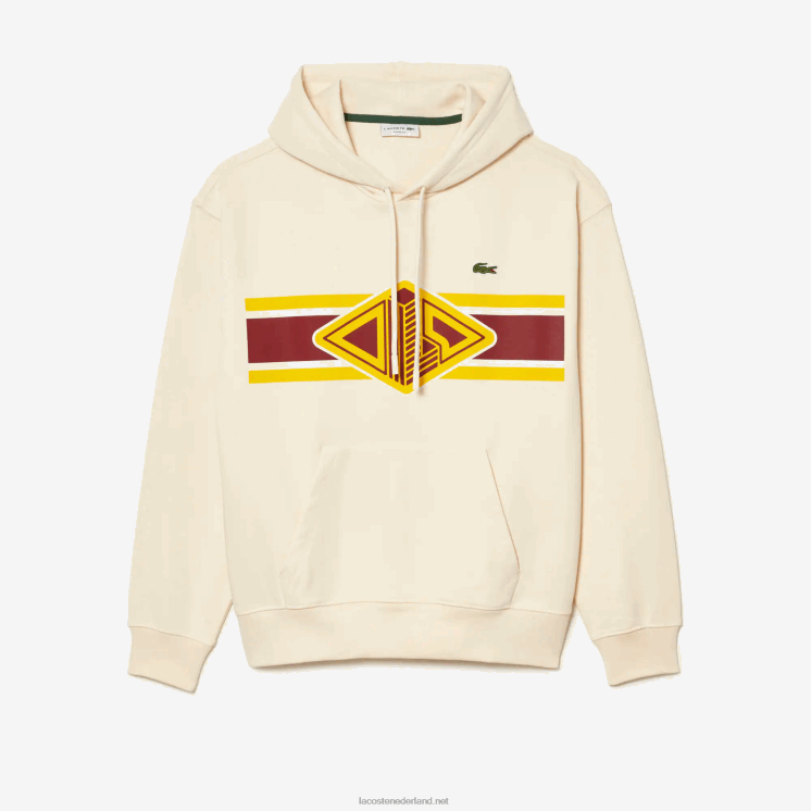 Lacoste losvallende hoodie met print 0828H334 witte xfj Heren