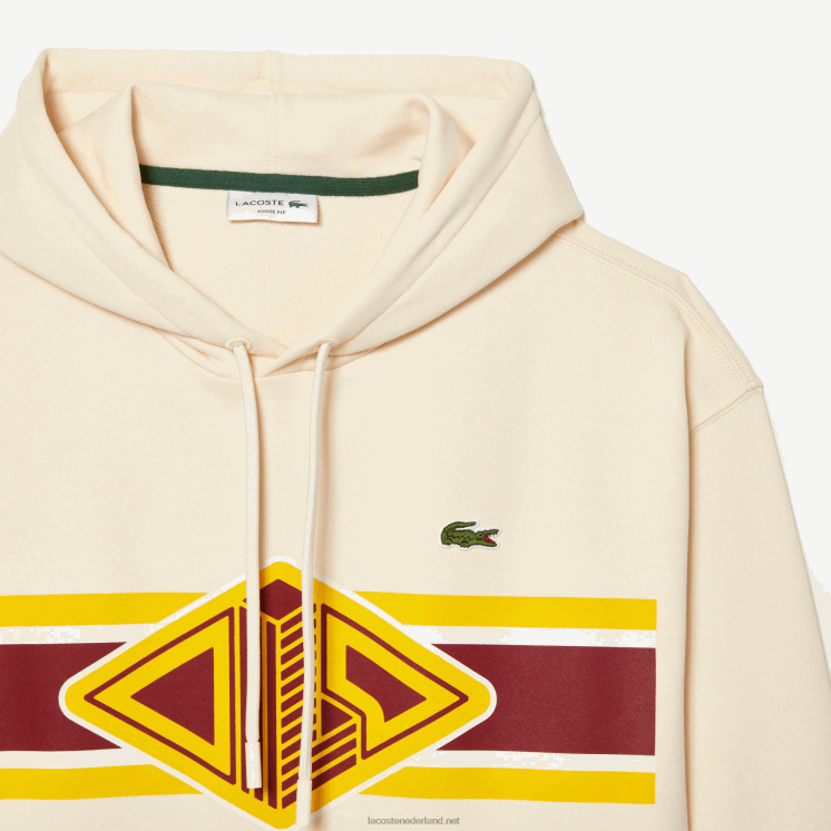 Lacoste losvallende hoodie met print 0828H334 witte xfj Heren