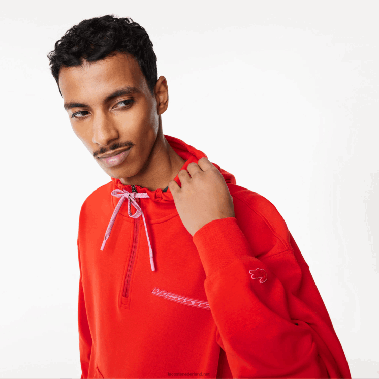 Lacoste losvallende omkeerbare hoodie 0828H376 rode s5h Heren