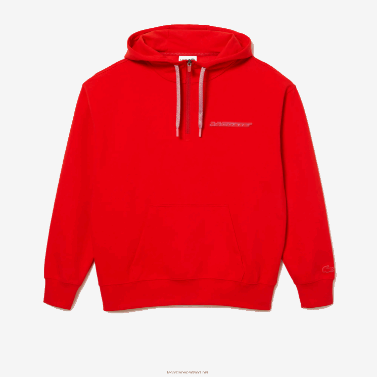 Lacoste losvallende omkeerbare hoodie 0828H376 rode s5h Heren
