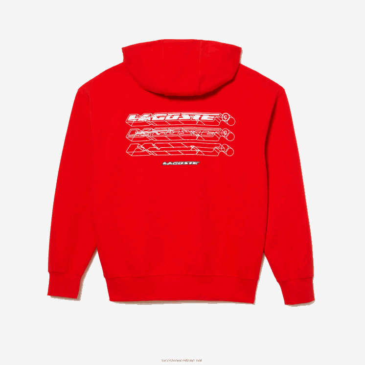 Lacoste losvallende omkeerbare hoodie 0828H376 rode s5h Heren