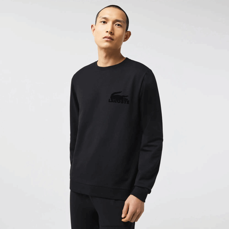 Lacoste loungesweatshirt van katoenfleece 0828H1387 zwart c31 Heren