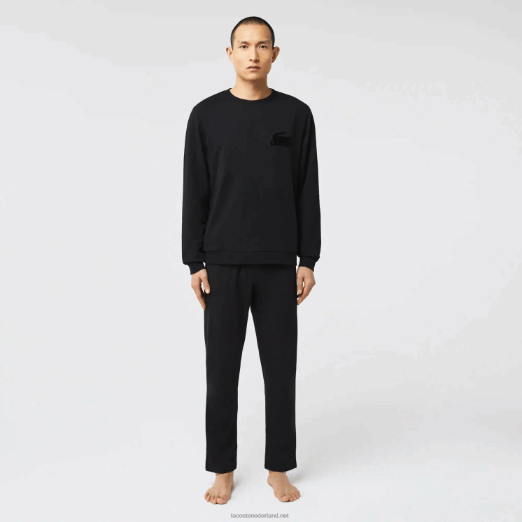 Lacoste loungesweatshirt van katoenfleece 0828H1387 zwart c31 Heren