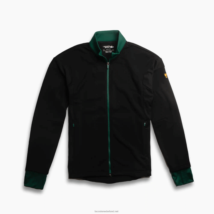 Lacoste presidents cup sweatshirt met rits 0828H1244 zwart groen qtx Heren