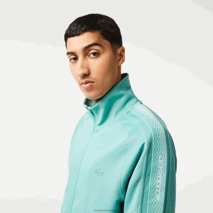 Lacoste regular fit piqué sweatshirt met ritssluiting 0828H30 groen 3a4 Heren