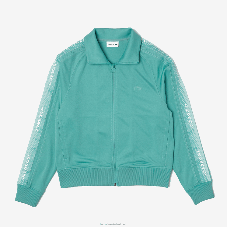 Lacoste regular fit piqué sweatshirt met ritssluiting 0828H30 groen 3a4 Heren