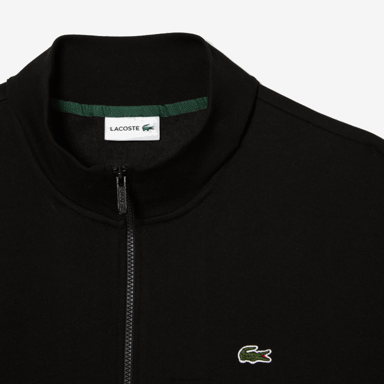 Lacoste regular fit sweatshirt van biologisch katoen met rits - grote maat - lang 0828H293 zwart 031 Heren