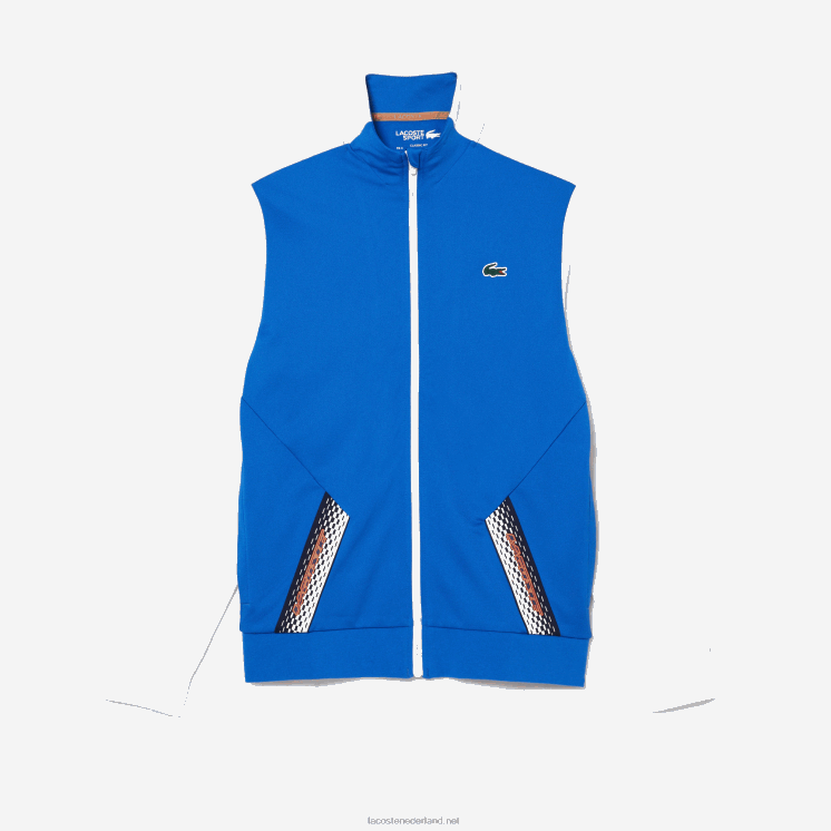 Lacoste ripstop-sweatshirt met tennisrits 0828H339 blauw wit blauw ag1 Heren