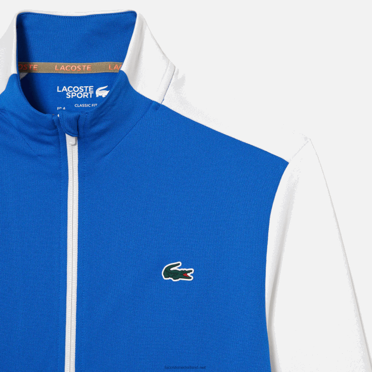 Lacoste ripstop-sweatshirt met tennisrits 0828H339 blauw wit blauw ag1 Heren