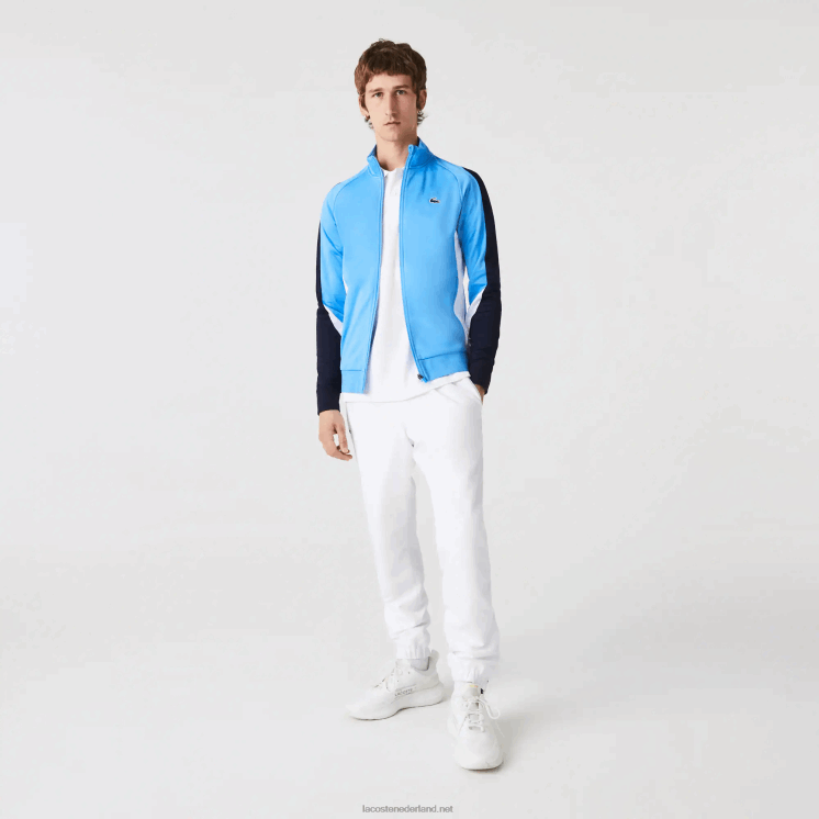 Lacoste sport klassiek fit tennissweatshirt met rits 0828H976 marineblauw wit 5x7 Heren