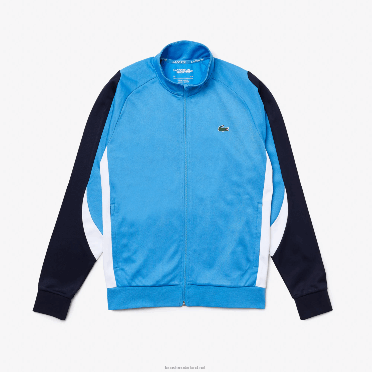 Lacoste sport klassiek fit tennissweatshirt met rits 0828H976 marineblauw wit 5x7 Heren