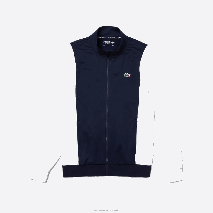 Lacoste sport piqué sweatshirt met rits 0828H1205 wit marineblauw r20 Heren
