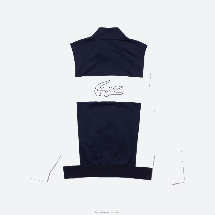Lacoste sport piqué sweatshirt met rits 0828H1205 wit marineblauw r20 Heren